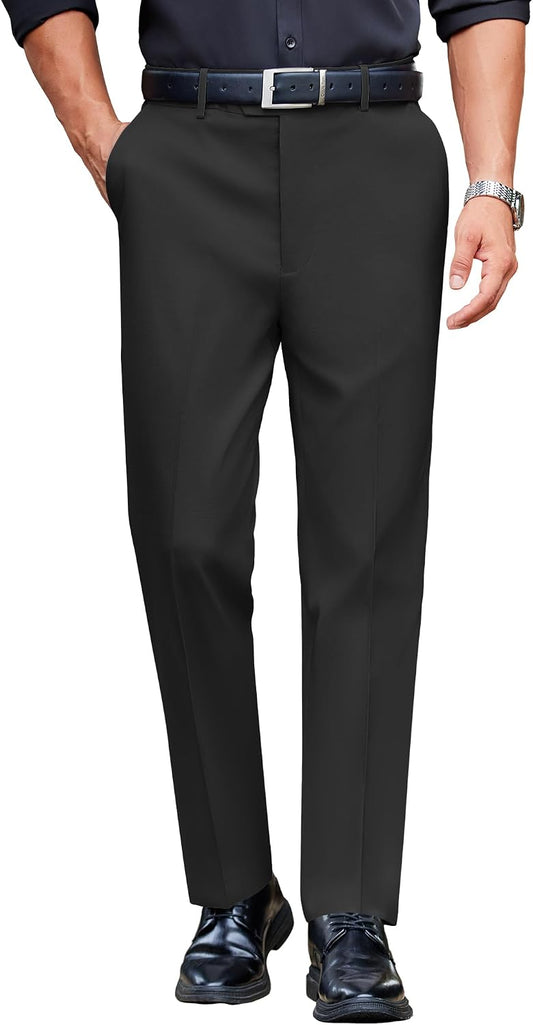 COOFANDY Men Dress Pants Slim Fit Expandable Waist Suit Pant Casual Slacks
