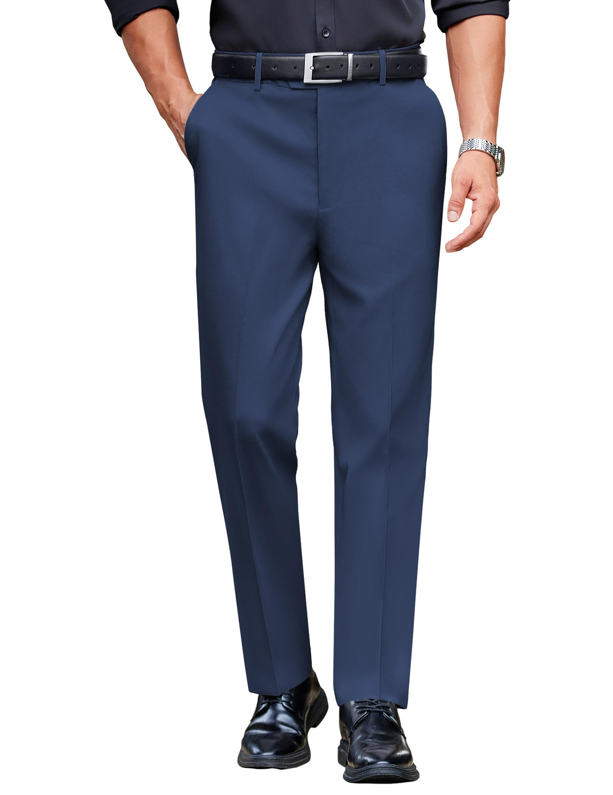 COOFANDY Men Dress Pants Slim Fit Expandable Waist Suit Pant Casual Slacks