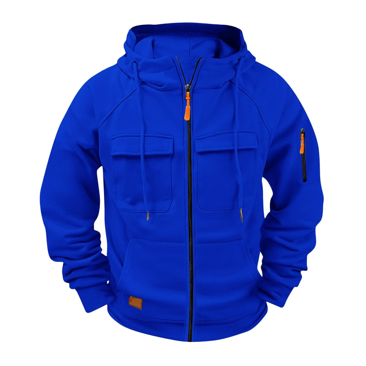 Tactical Hoodies for Men Full Zip Up Fleece Lined Cargo Sweatshirts