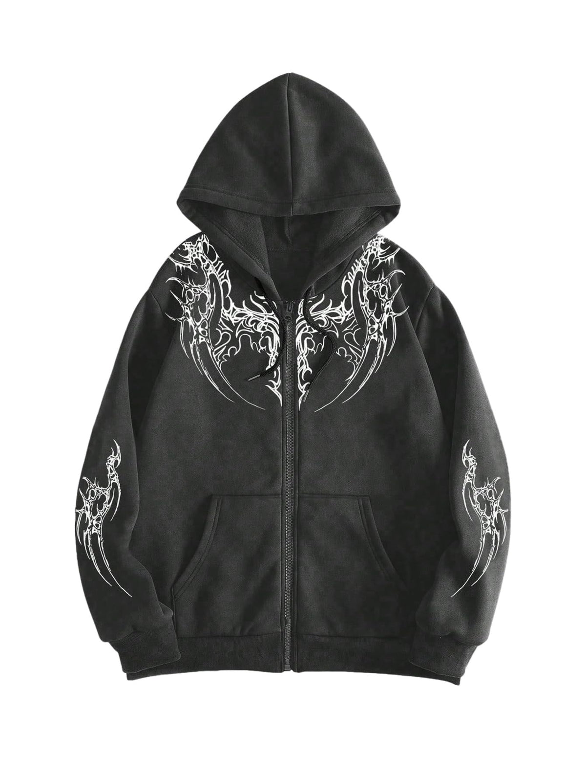 SHENHE Men's Zip Up Graphic Hoodie Long Sleeve Drawstring Sweatshirt