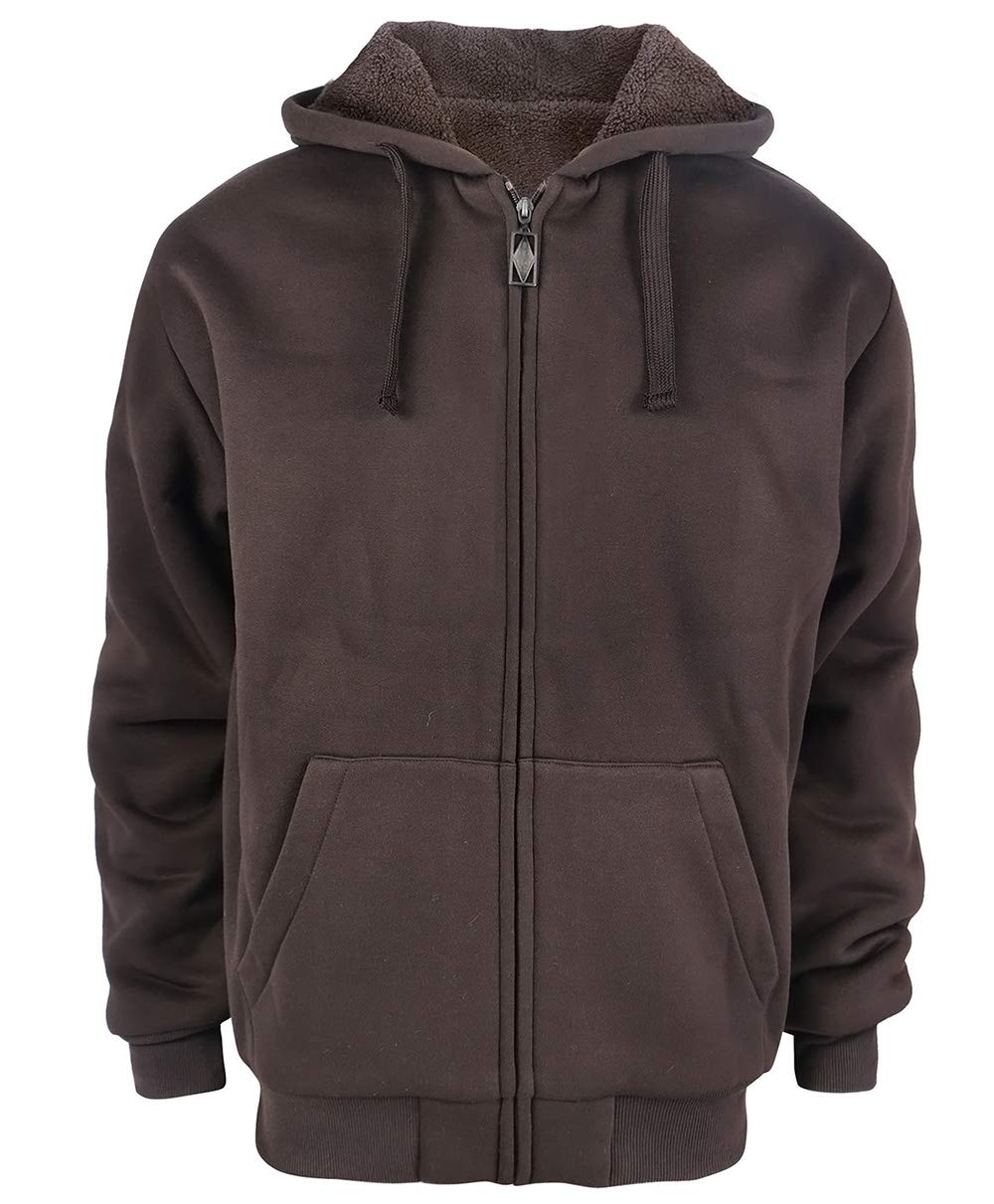 Gary Com Heavyweight Sherpa Hoodies for Men, Thick Fleece Lined Full Zip Up Winter Warm Sweatshirts Work Jackets