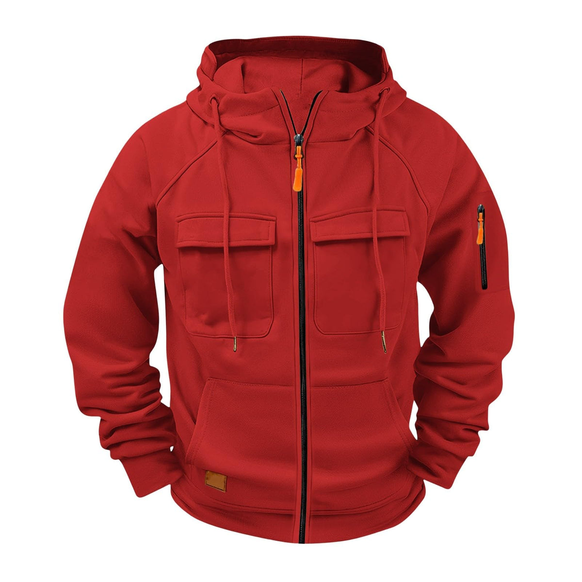 Tactical Hoodies for Men Full Zip Up Fleece Lined Cargo Sweatshirts