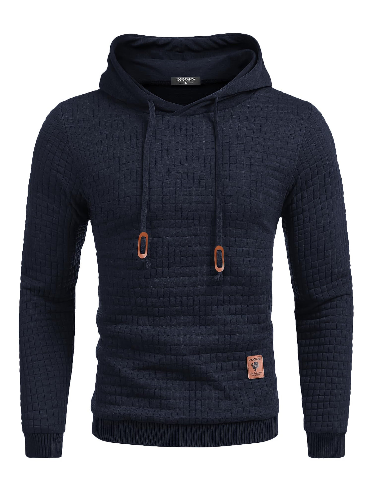 COOFANDY Mens Hooded Sweatshirt Casual Long Sleeve Drawstring Waffle Knit Pullover Hoodies