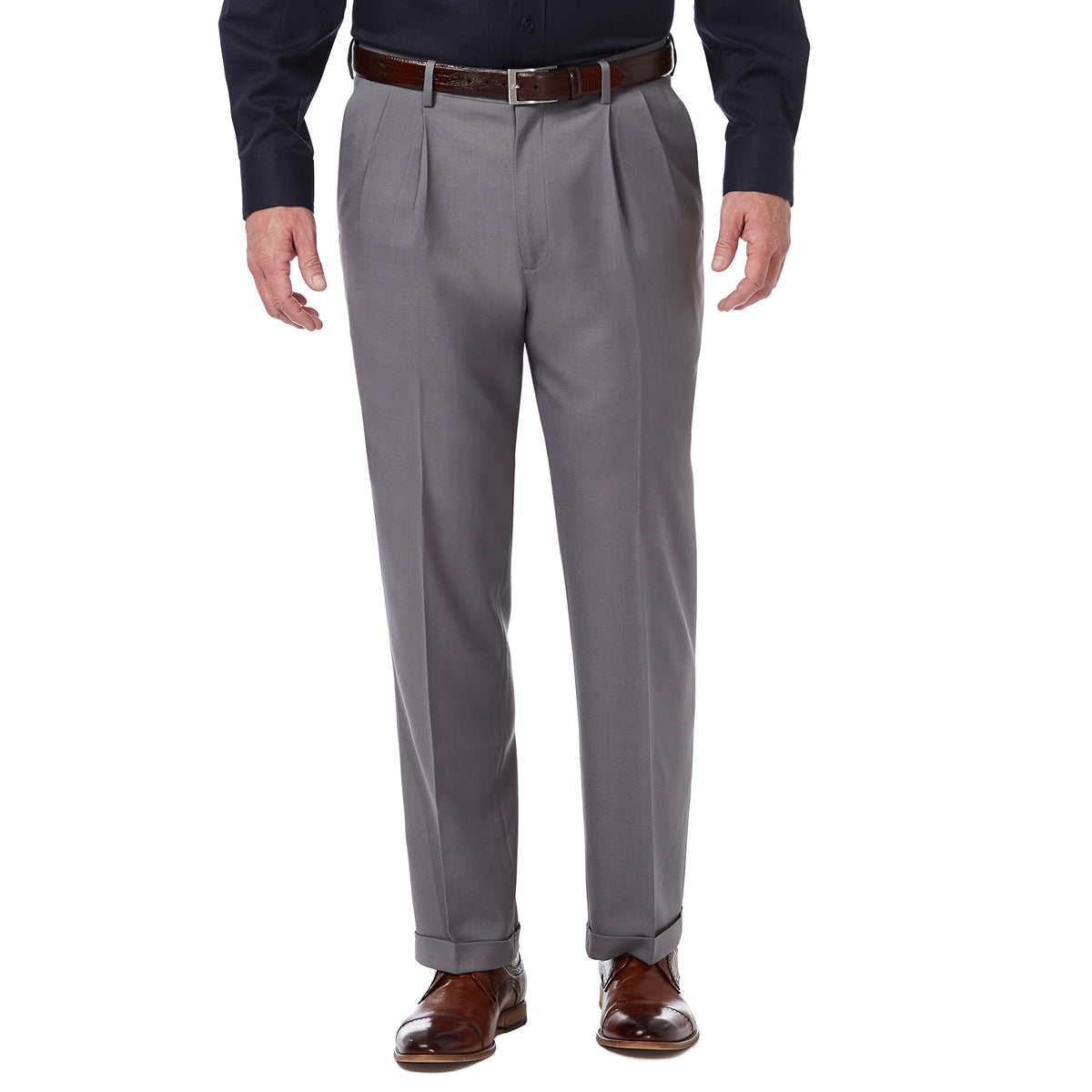 Haggar Men's Classic Fit Pleated Premium Comfort Dress Pant