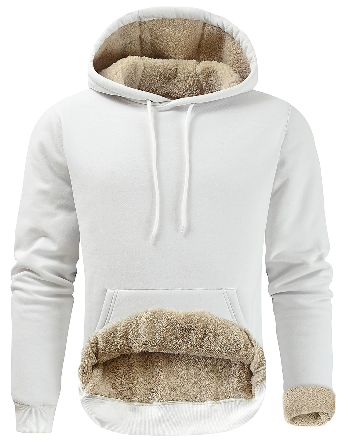 Gesean Men's Cotton Fleece Pullover Hoodie Sherpa Warm Hooded Sweatshirt