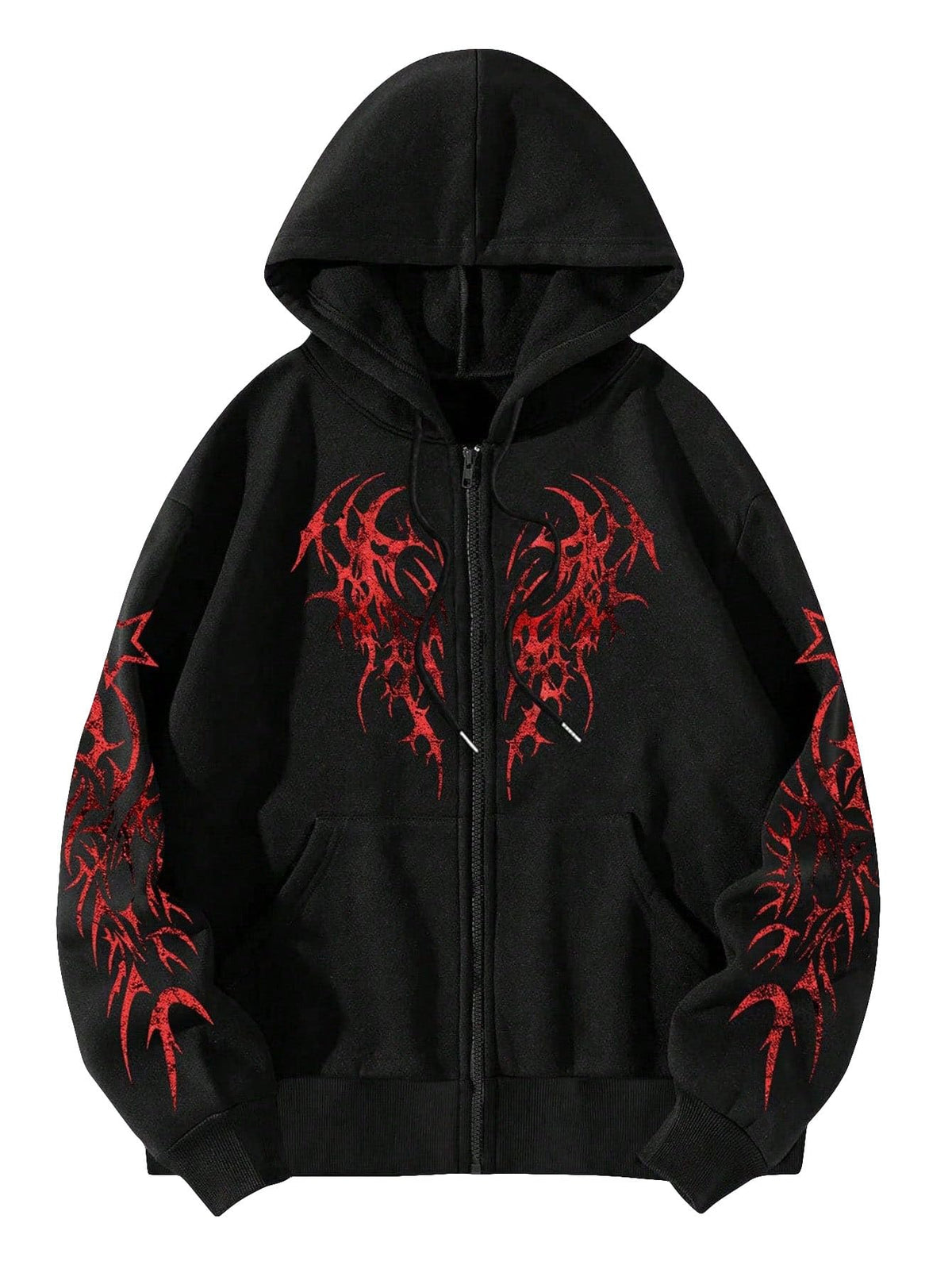 SHENHE Men's Zip Up Graphic Hoodie Long Sleeve Drawstring Sweatshirt