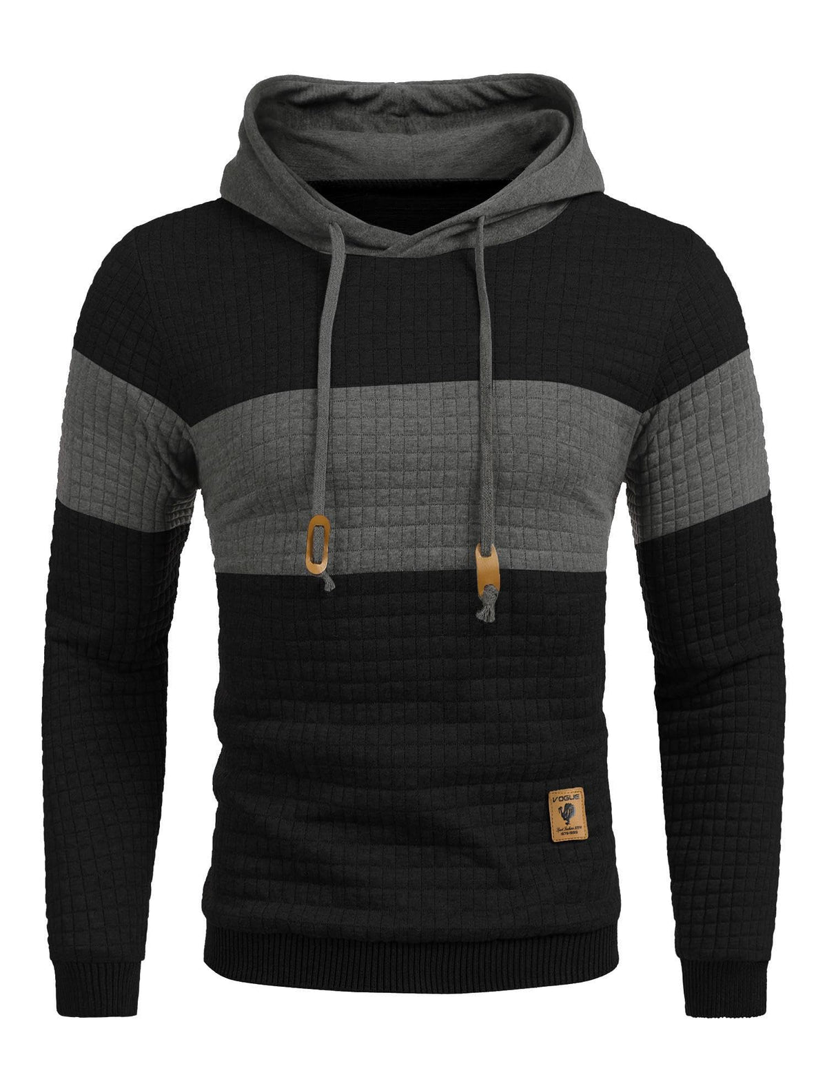 COOFANDY Mens Hooded Sweatshirt Casual Long Sleeve Drawstring Waffle Knit Pullover Hoodies
