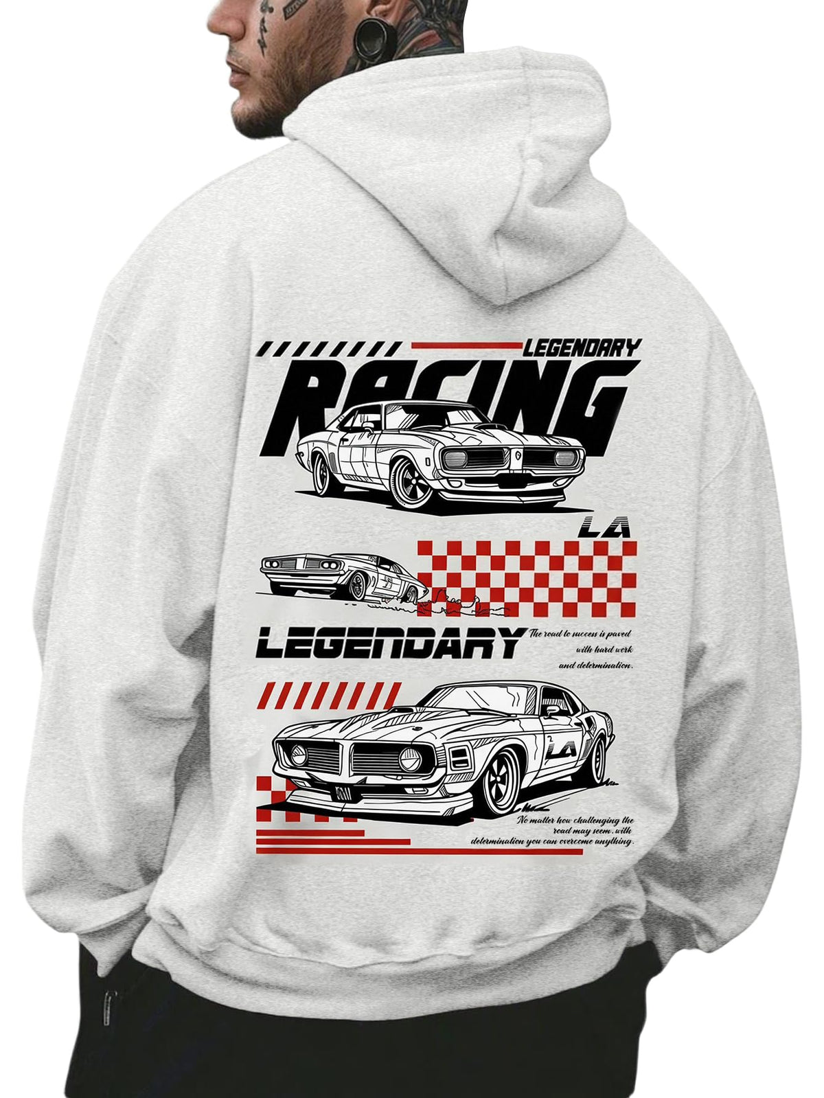 RoseSeek Men's Vintage Graphic Car Hoodies Long Sleeve Thermal Sweatshirts