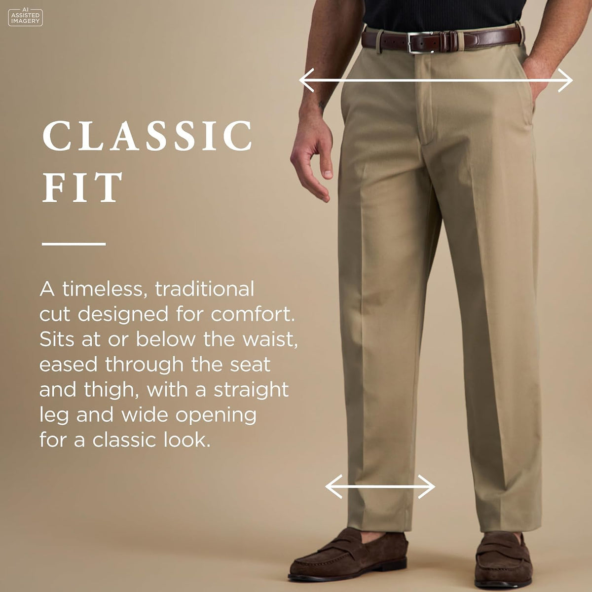 Haggar Men's Classic Fit Premium No Iron Khaki Pant