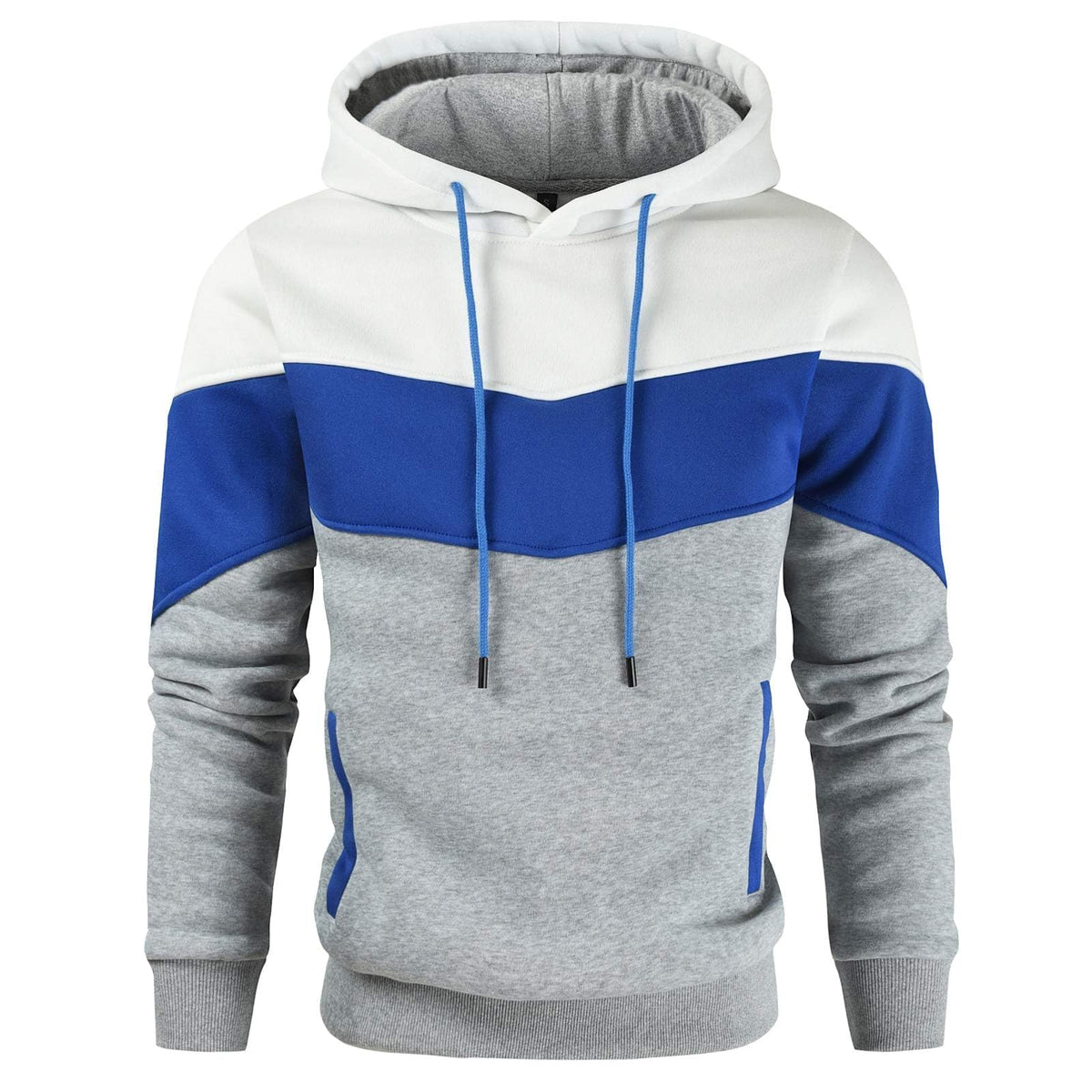 Gesean Men's Novelty Color Block Pullover Fleece Hoodie Casual Sweatshirt