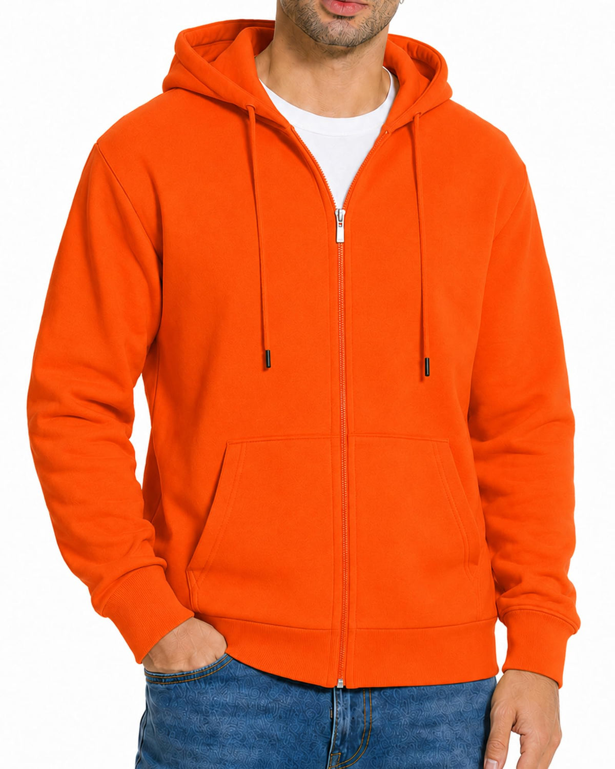 Men's Zip Up Hoodie Fleece Sweatshirt Jacket with Pockets