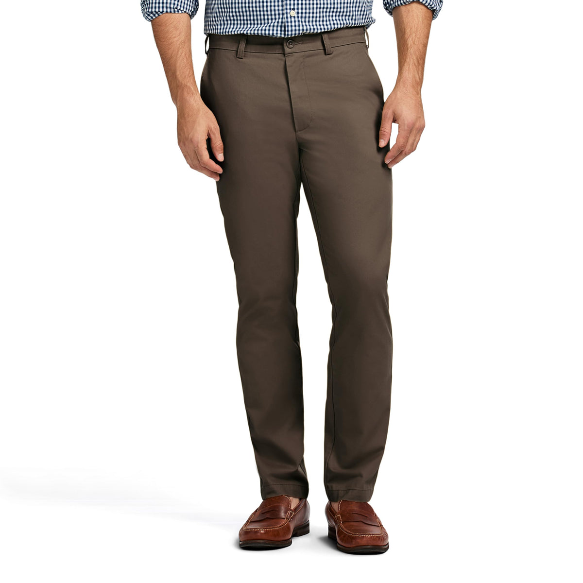 Izod Men's American Chino Flat Front Straight Fit Pant