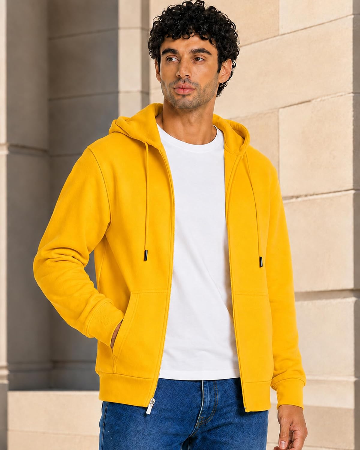 Men's Zip Up Hoodie Fleece Sweatshirt Jacket with Pockets