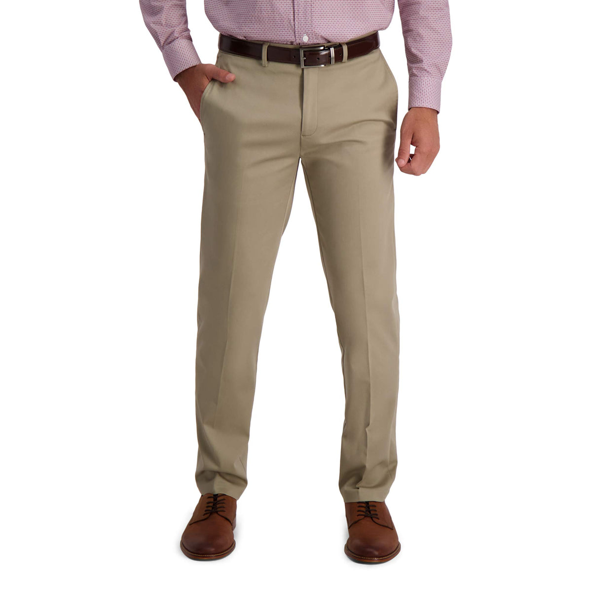 Haggar Men's Iron Free Premium Khaki Straight Fit Flat Front Pants