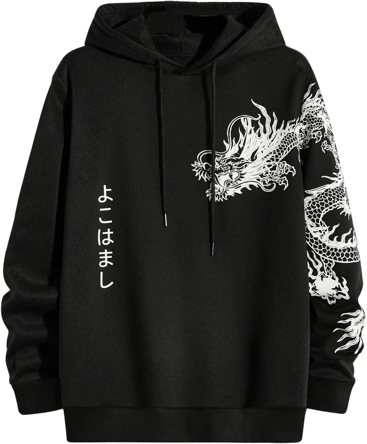 Floerns Men's Letter Graphic Print Lightweight Hoodies Long Sleeve Drawstring Pullover Sweatshirts