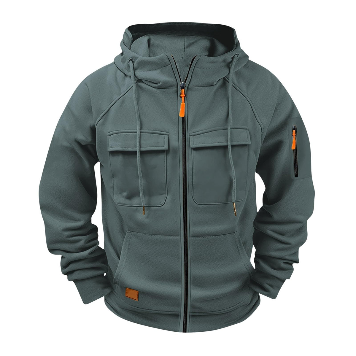 Tactical Hoodies for Men Full Zip Up Fleece Lined Cargo Sweatshirts