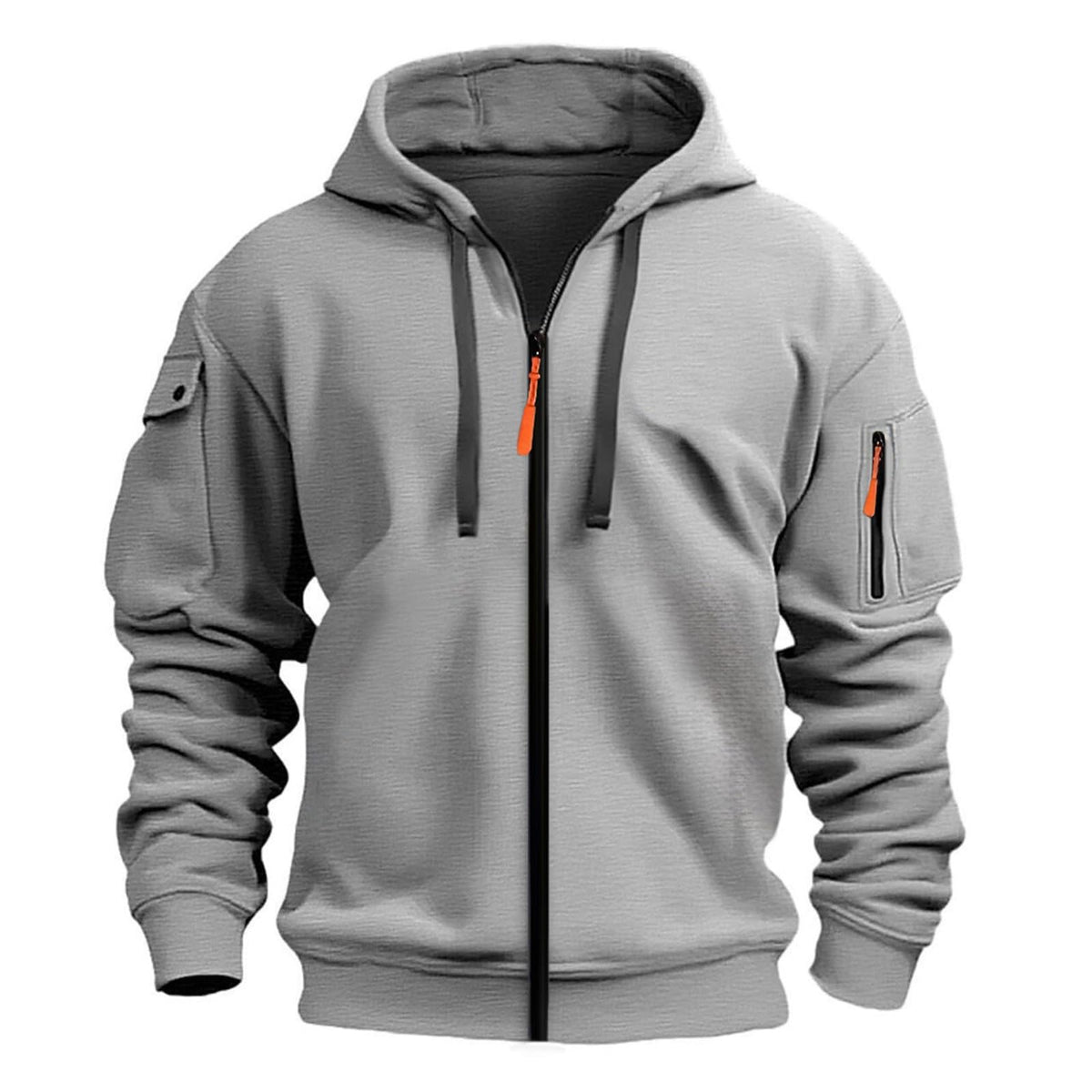Zip Up Hoodie Men Cargo Tactical Hooded Sweatshirts Jacket With Pockets