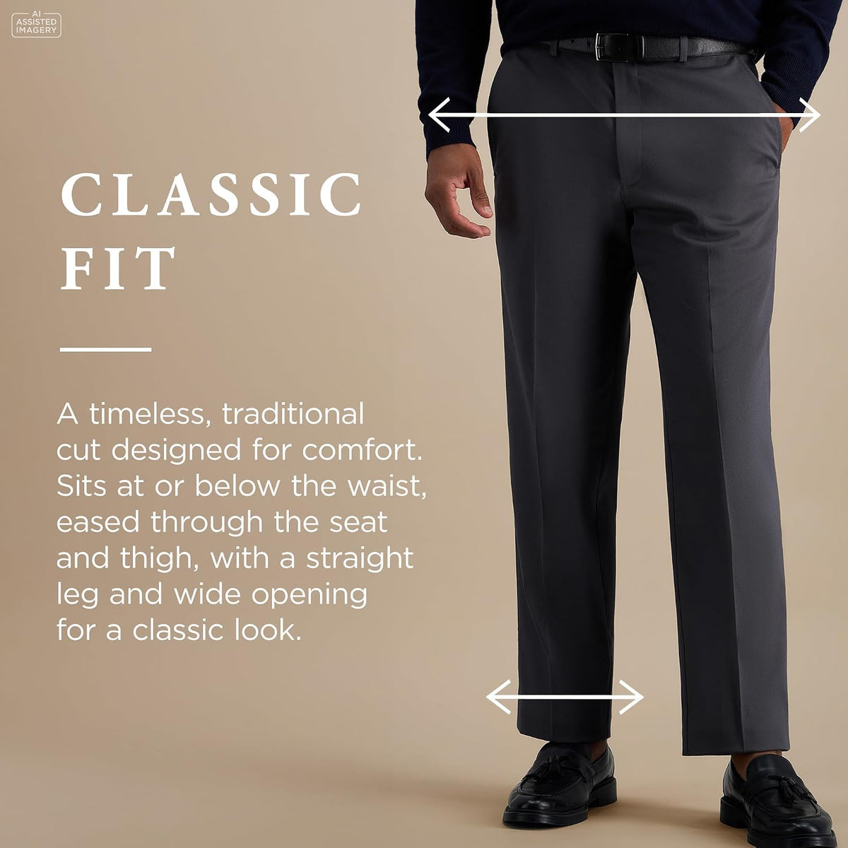 Haggar Men's Classic Fit Premium No Iron Khaki Pant
