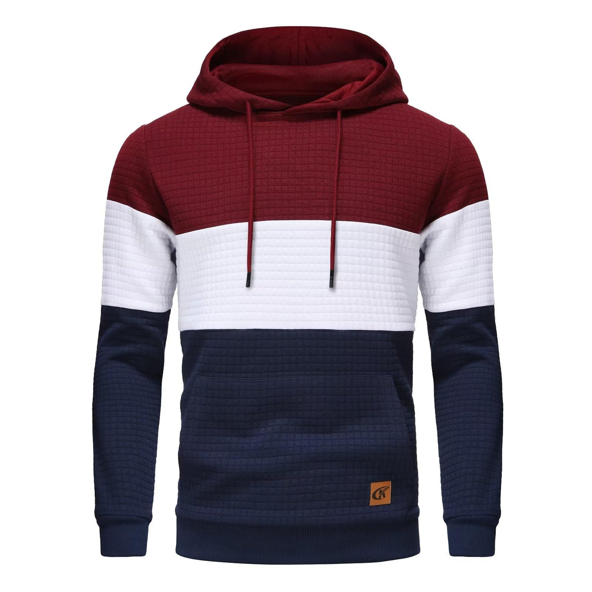 Yundobop Men's Pullover Hoodies Plaid Jacquard with Kangaroo Pocket