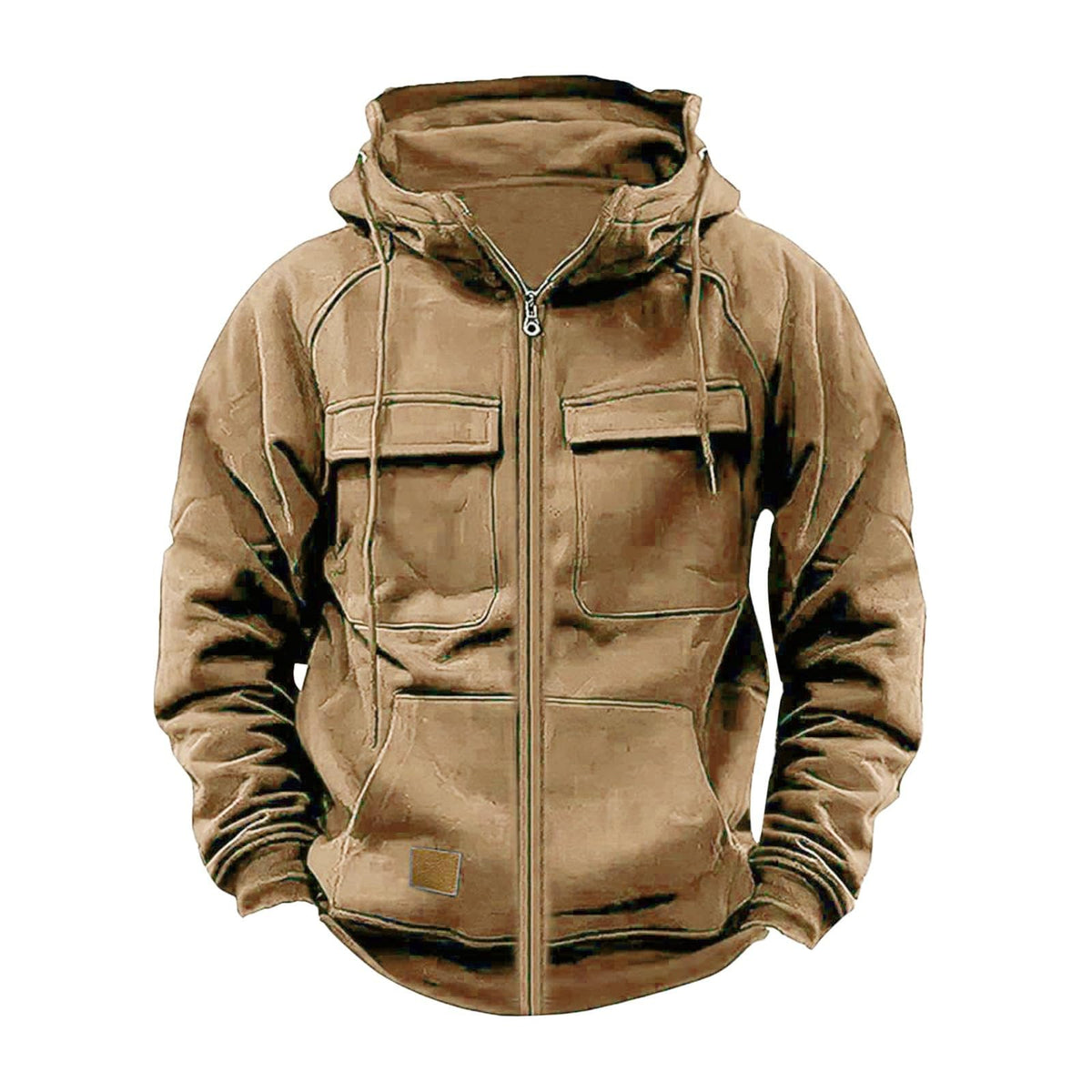 Mens Tactical Hoodies Zip Up Military Cargo Sweatshirts Long Sleeve Hoodie