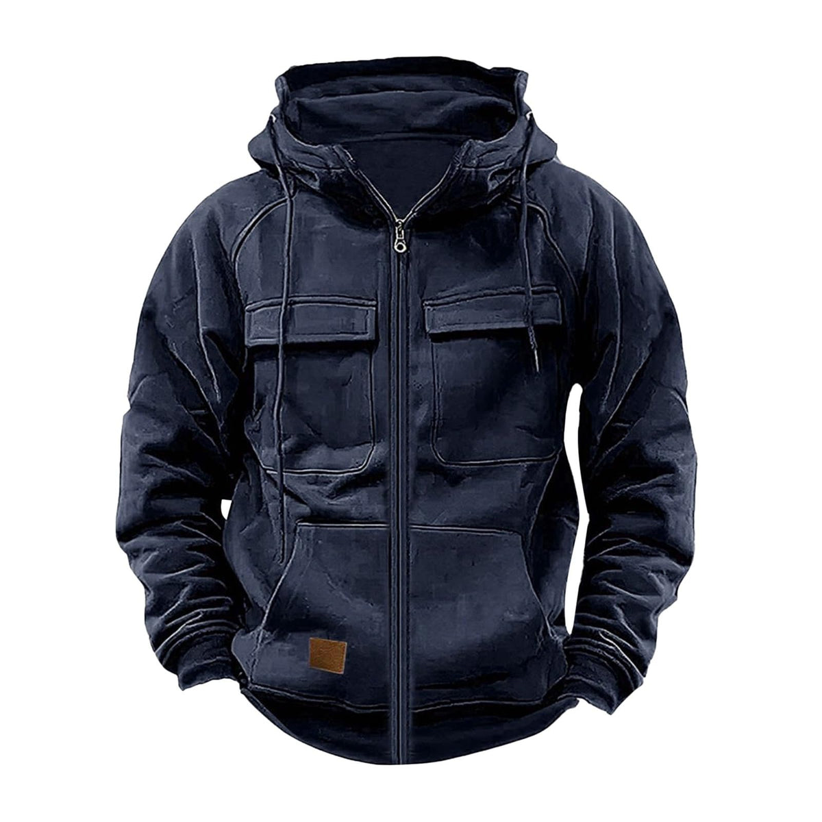 Mens Tactical Hoodies Zip Up Military Cargo Sweatshirts Long Sleeve Hoodie