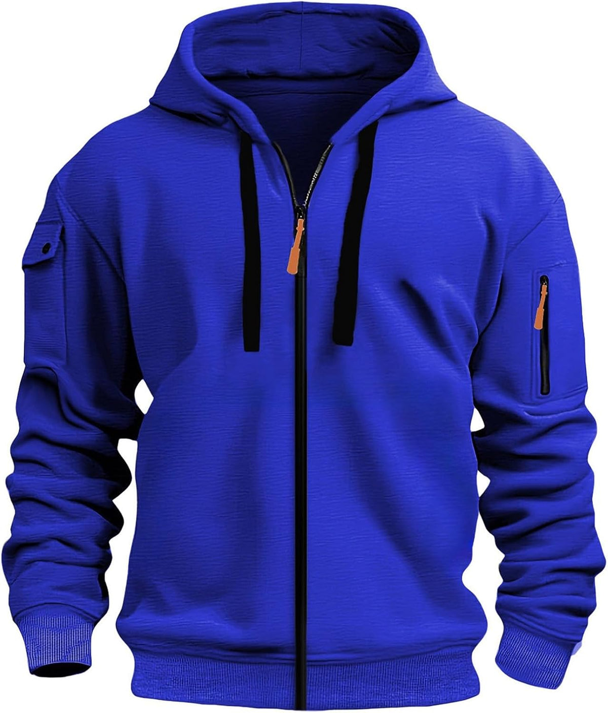 Zip Up Hoodie Men Cargo Tactical Hooded Sweatshirts Jacket With Pockets
