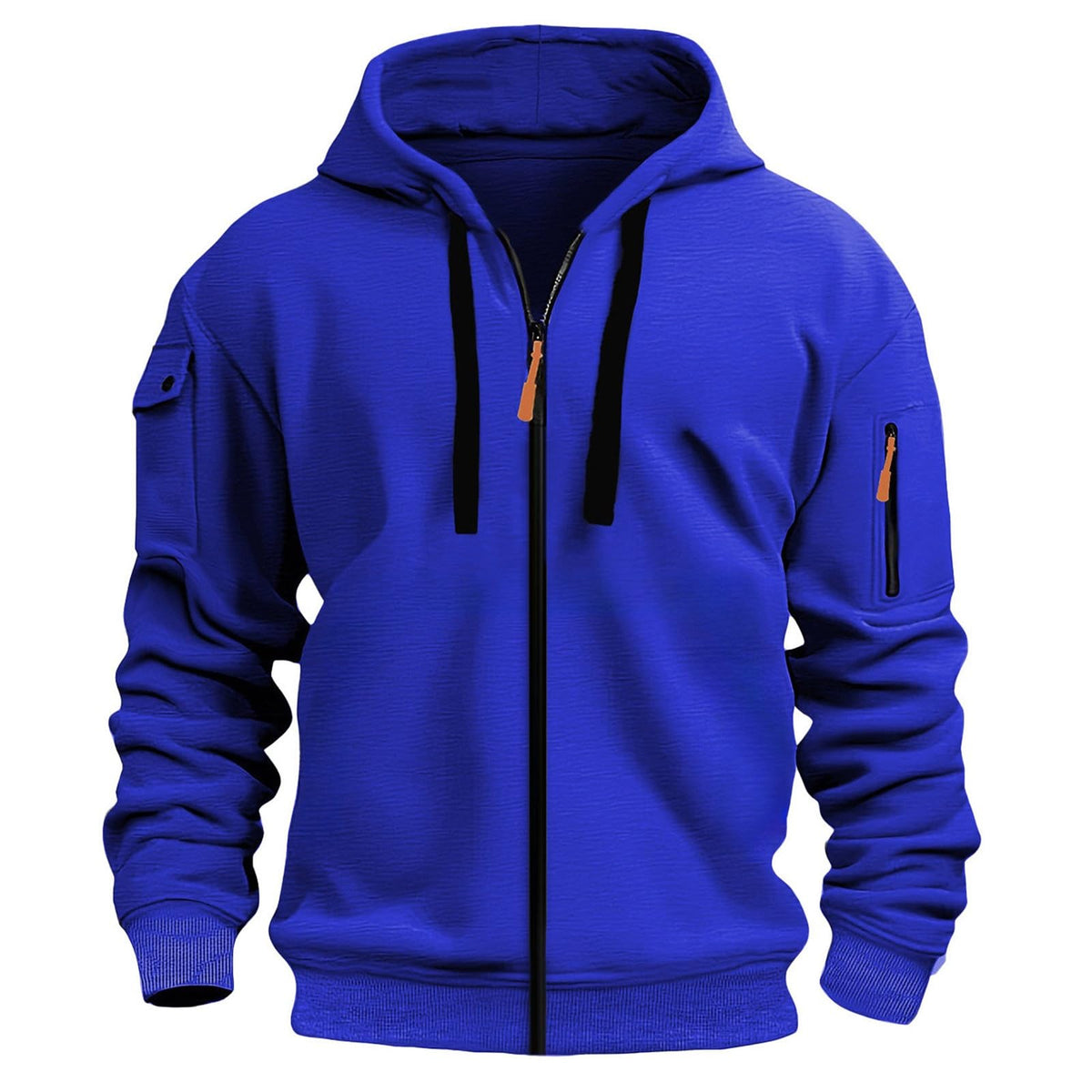 Zip Up Hoodie Men Cargo Tactical Hooded Sweatshirts Jacket With Pockets