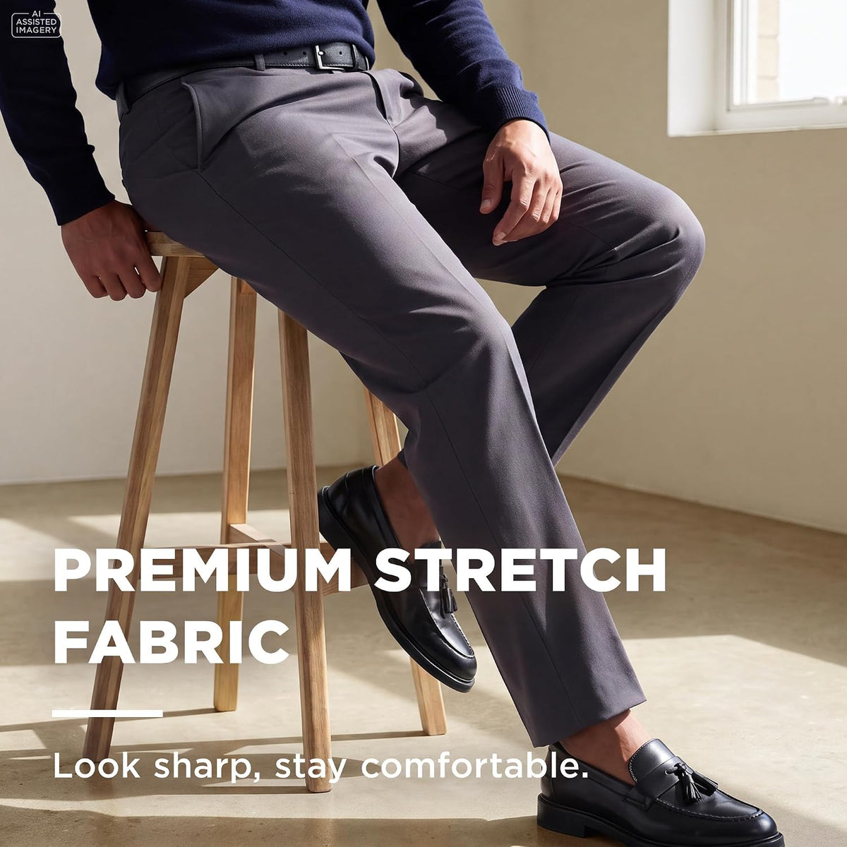 Haggar Men's Classic Fit Premium No Iron Khaki Pant
