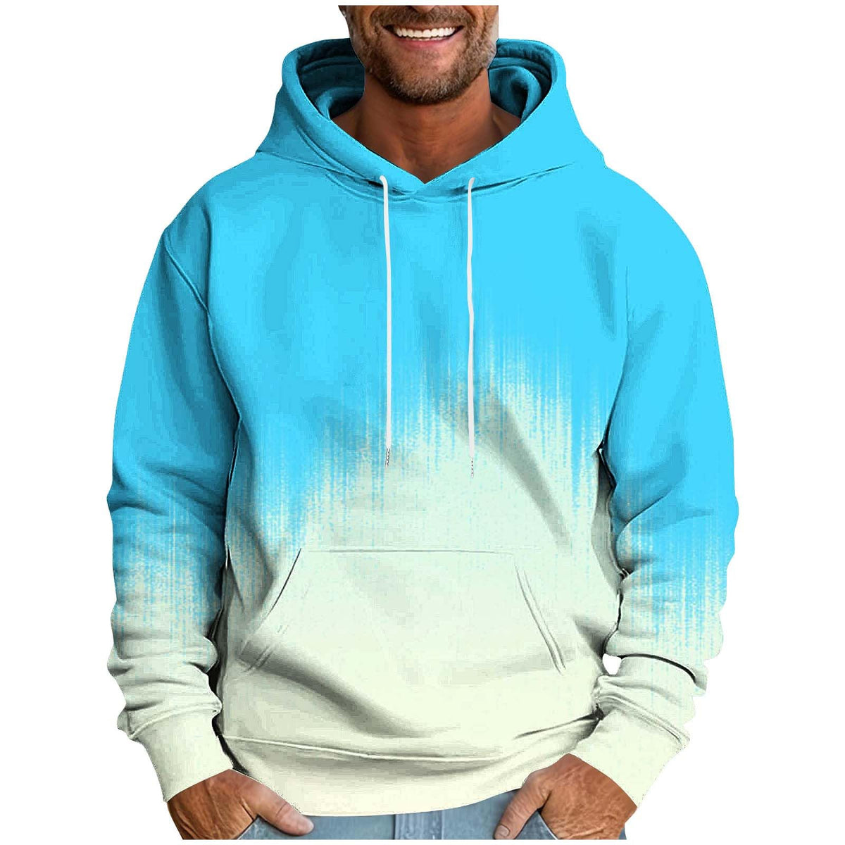 Hoodies for Men Ombre Gradient Graphic Hooded Sweatshirt
