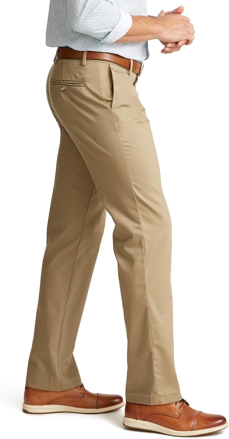 Dockers Mens Straight Fit Signature Lux Cotton Stretch Khaki Pant