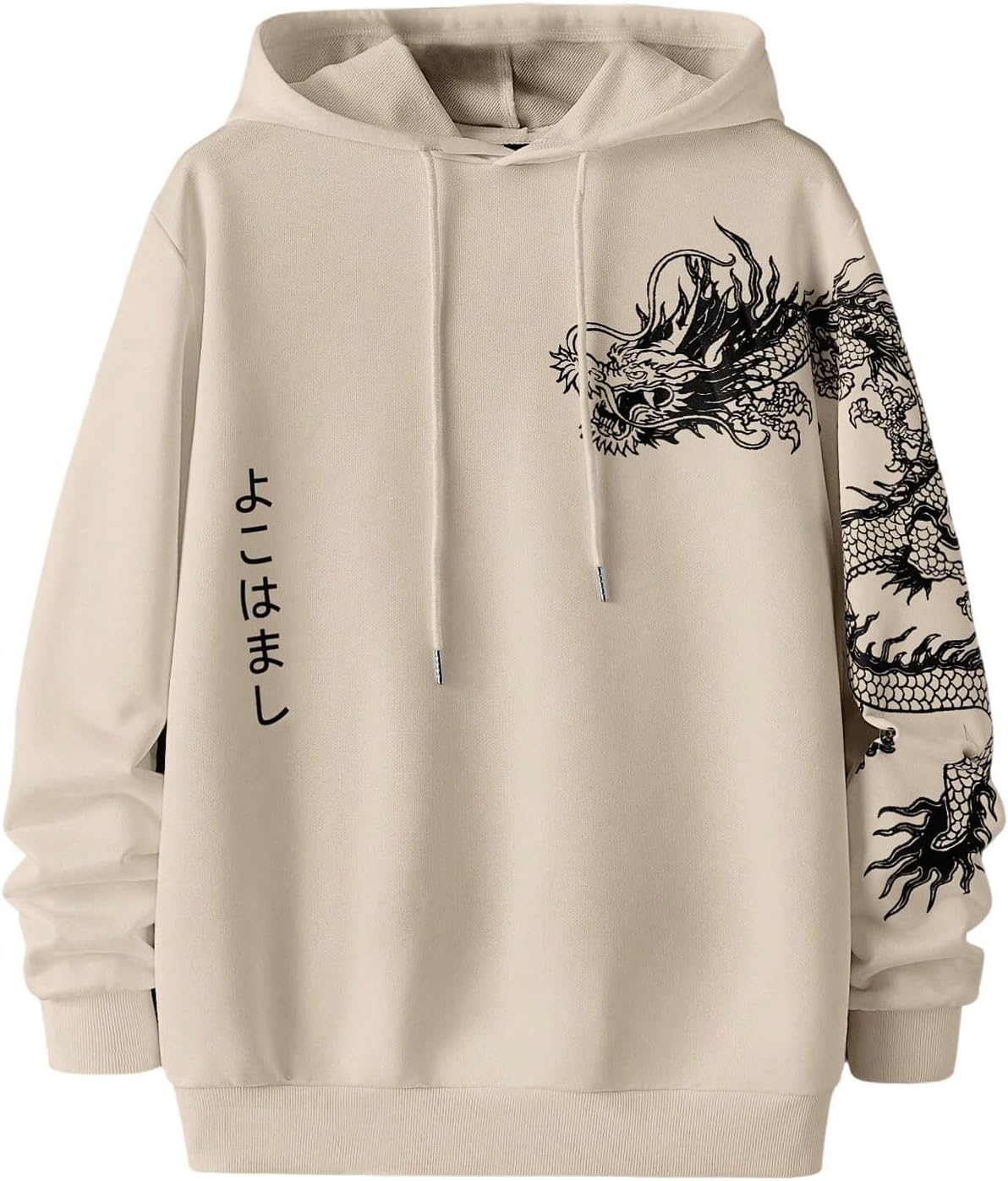 Floerns Men's Letter Graphic Print Lightweight Hoodies Long Sleeve Drawstring Pullover Sweatshirts