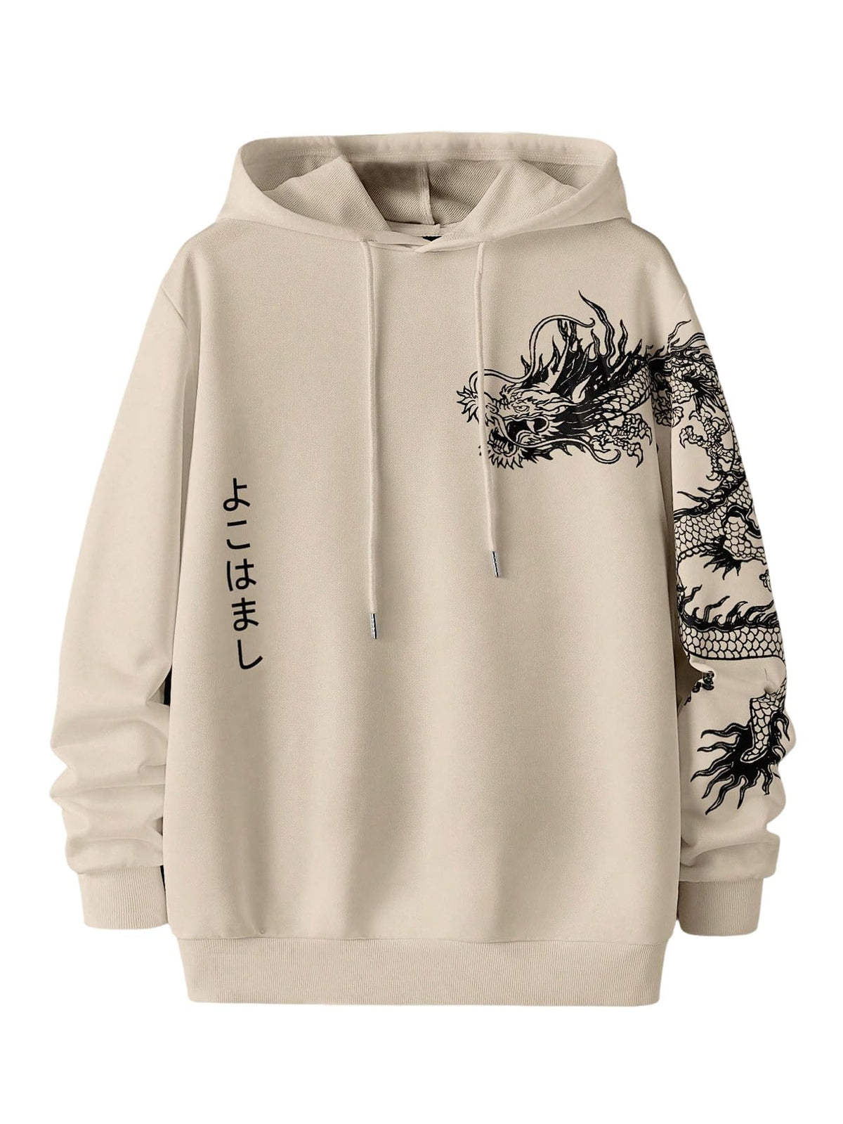 Floerns Men's Letter Graphic Print Lightweight Hoodies Long Sleeve Drawstring Pullover Sweatshirts