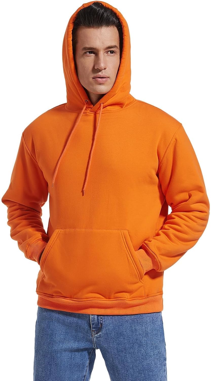 Gesean Men's Cotton Fleece Pullover Hoodie Sherpa Warm Hooded Sweatshirt