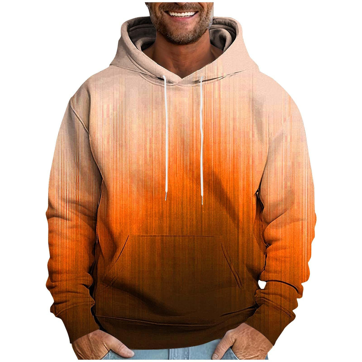 Hoodies for Men Ombre Gradient Graphic Hooded Sweatshirt