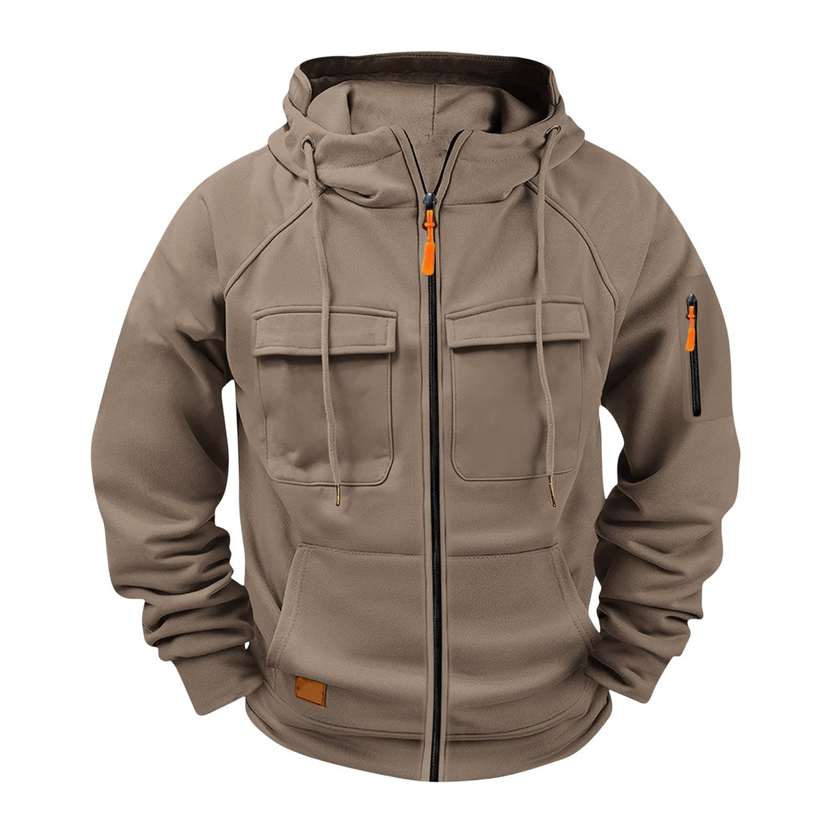 Tactical Hoodies for Men Full Zip Up Fleece Lined Cargo Sweatshirts