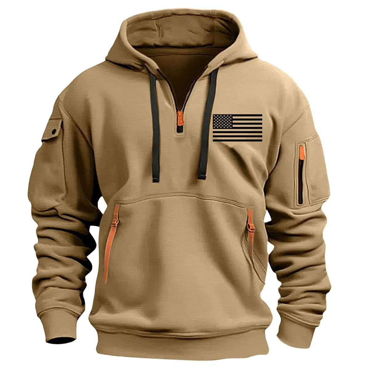 Mens Hoodies Quarter Zip Pullover Tactical Hoodie for Men Sweatshirt