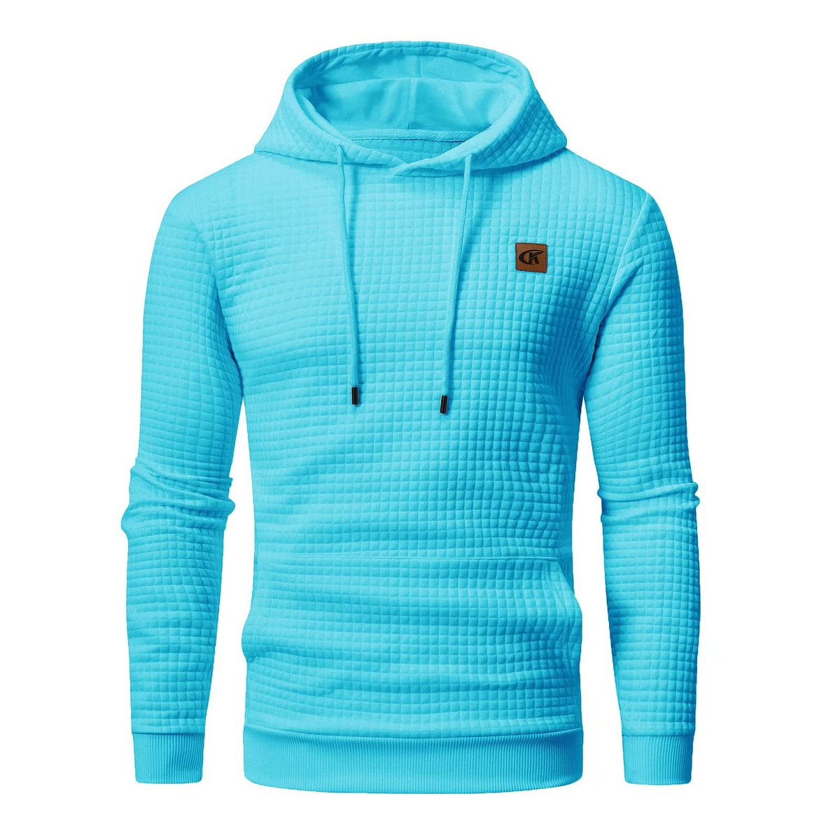 Yundobop Men's Pullover Hoodies Plaid Jacquard with Kangaroo Pocket