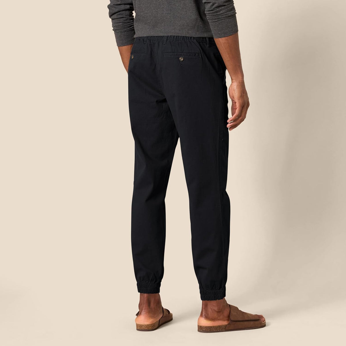 Amazon Essentials Men's Straight-Fit Chino Jogger Pants with Elastic Waist and Pockets