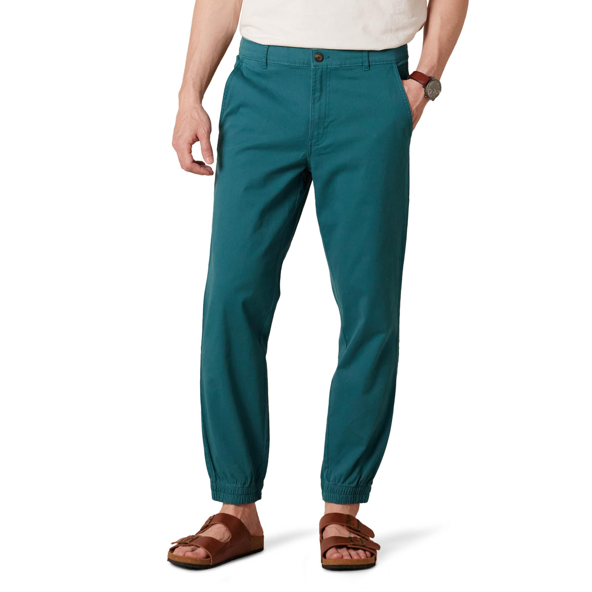 Amazon Essentials Men's Straight-Fit Chino Jogger Pants with Elastic Waist and Pockets