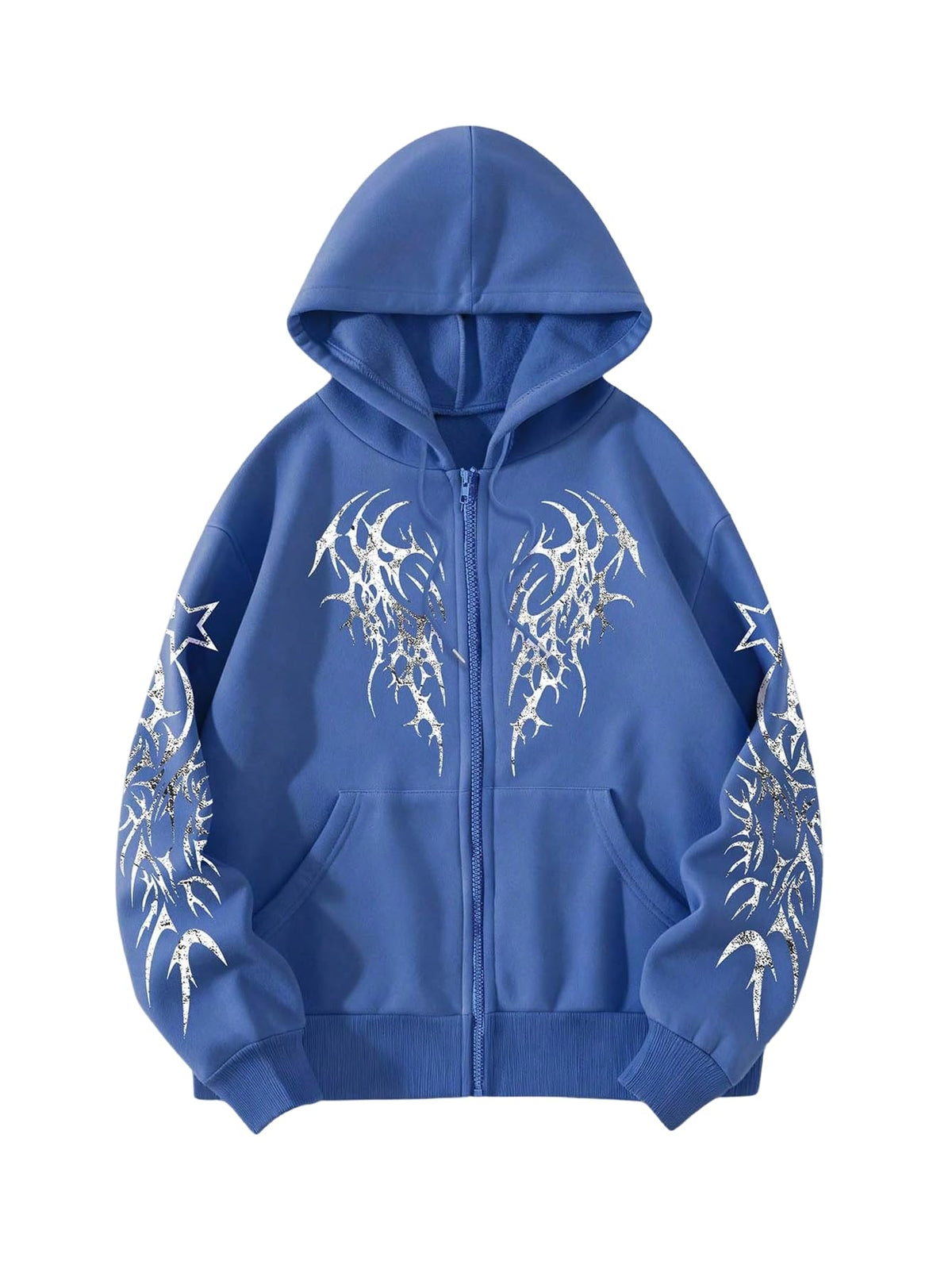 SHENHE Men's Zip Up Graphic Hoodie Long Sleeve Drawstring Sweatshirt