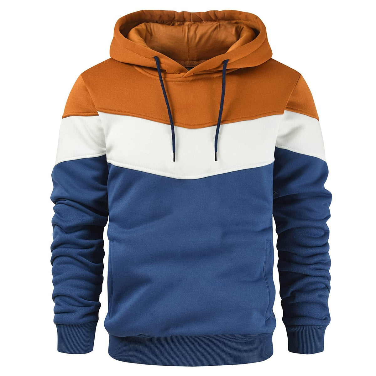 Gesean Men's Novelty Color Block Pullover Fleece Hoodie Casual Sweatshirt