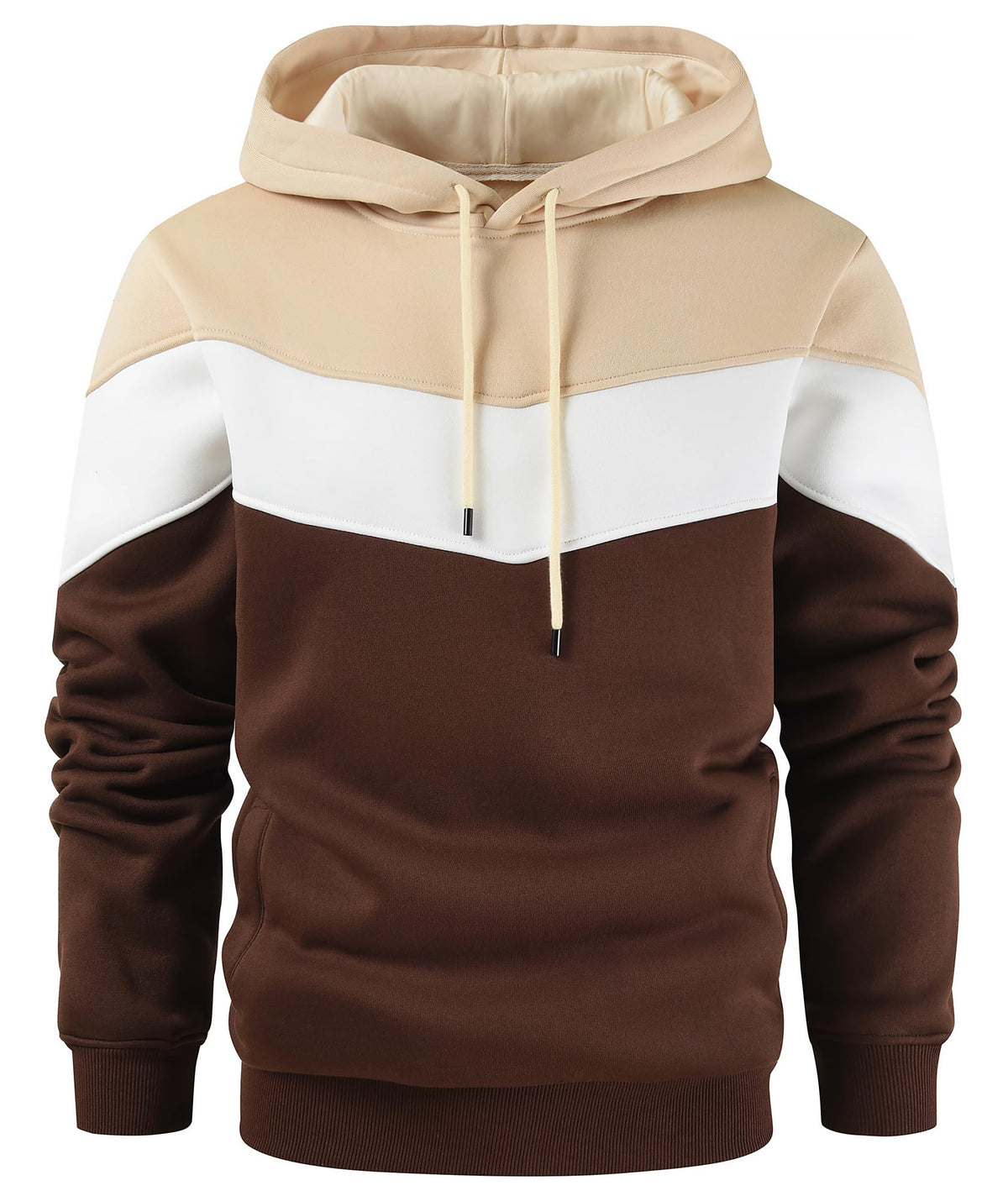 Gesean Men's Novelty Color Block Pullover Fleece Hoodie Casual Sweatshirt