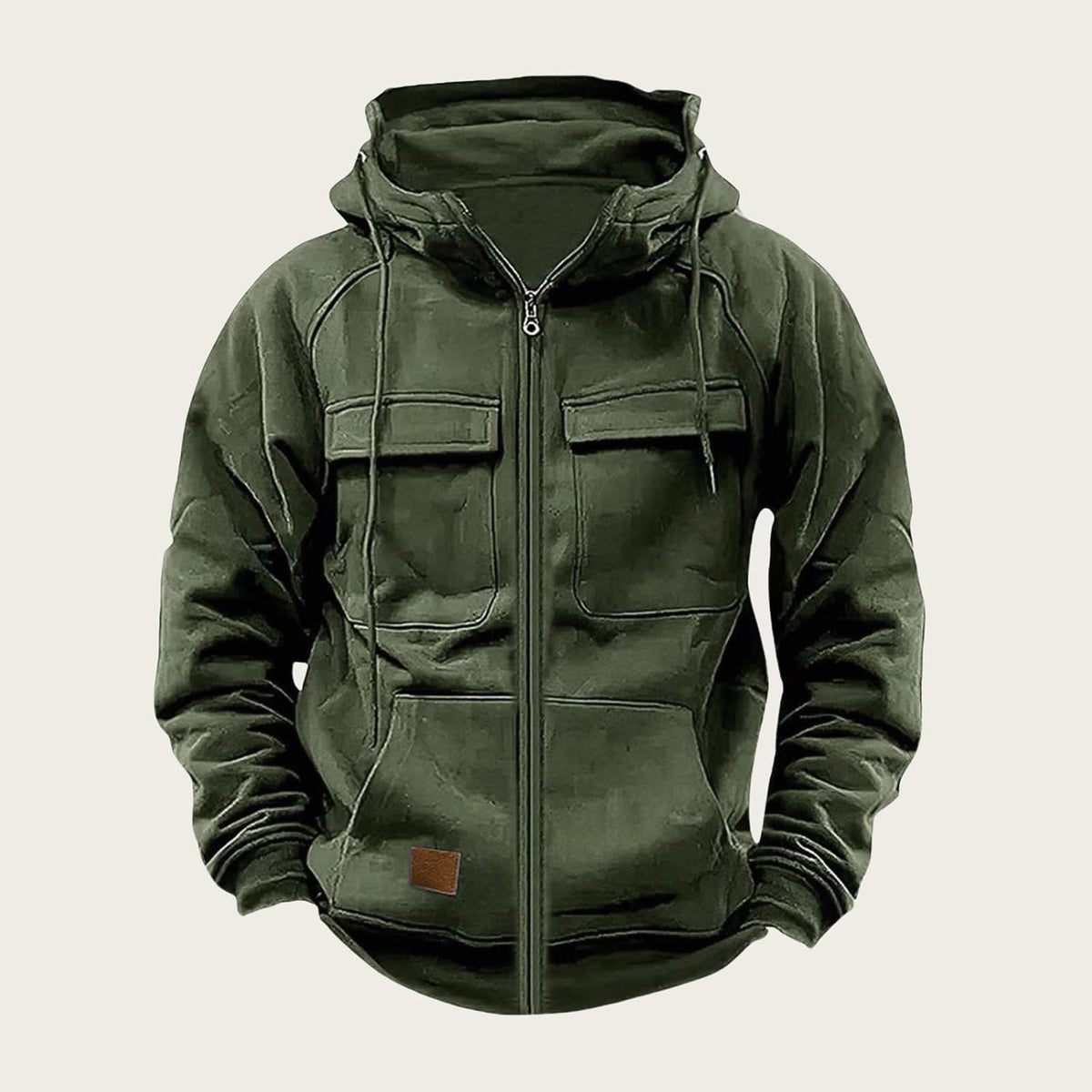 Mens Tactical Hoodies Zip Up Military Cargo Sweatshirts Long Sleeve Hoodie