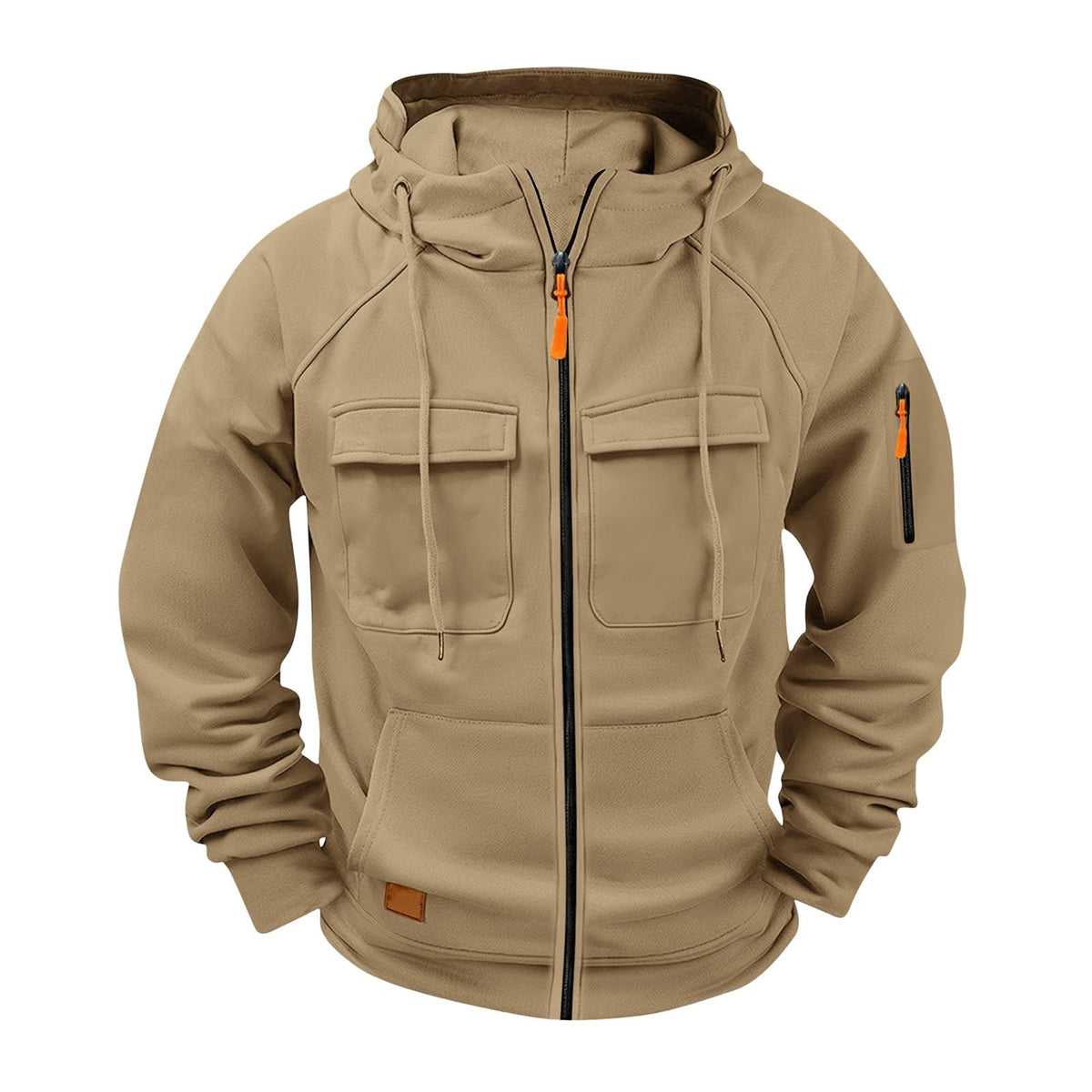 Tactical Hoodies for Men Full Zip Up Fleece Lined Cargo Sweatshirts