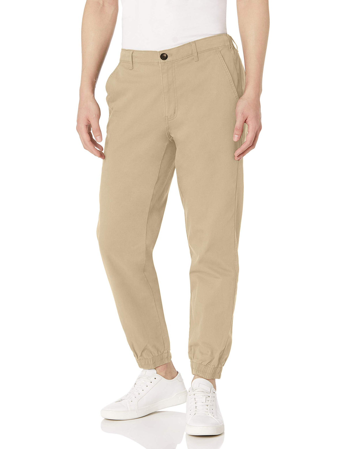 Amazon Essentials Men's Straight-Fit Chino Jogger Pants with Elastic Waist and Pockets