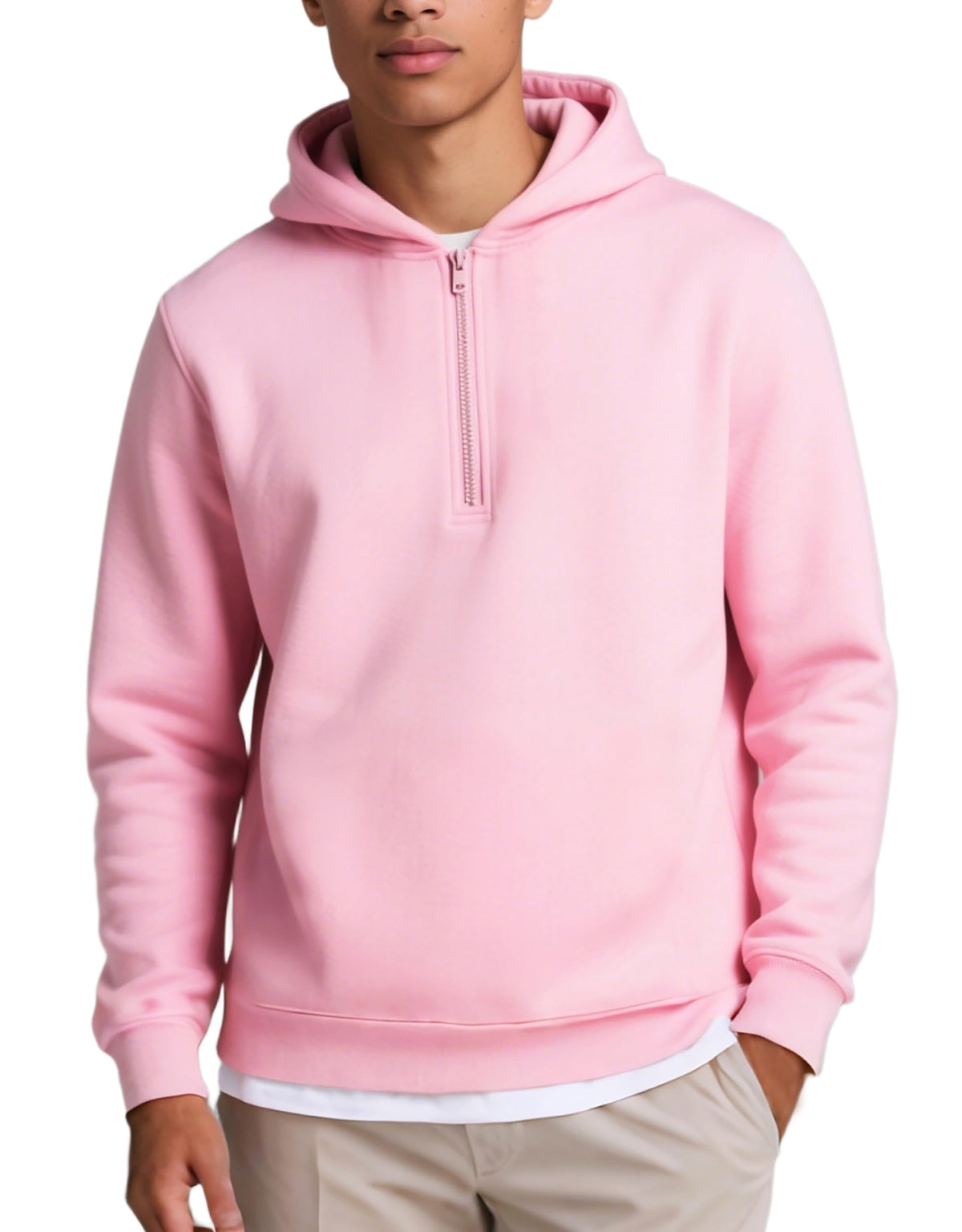 Men's Hoodie Quarter Zip Pullover Sweatshirts Fleece Hoodies Casual Long Sleeve Athletic Hooded Sweat Shirt for Men