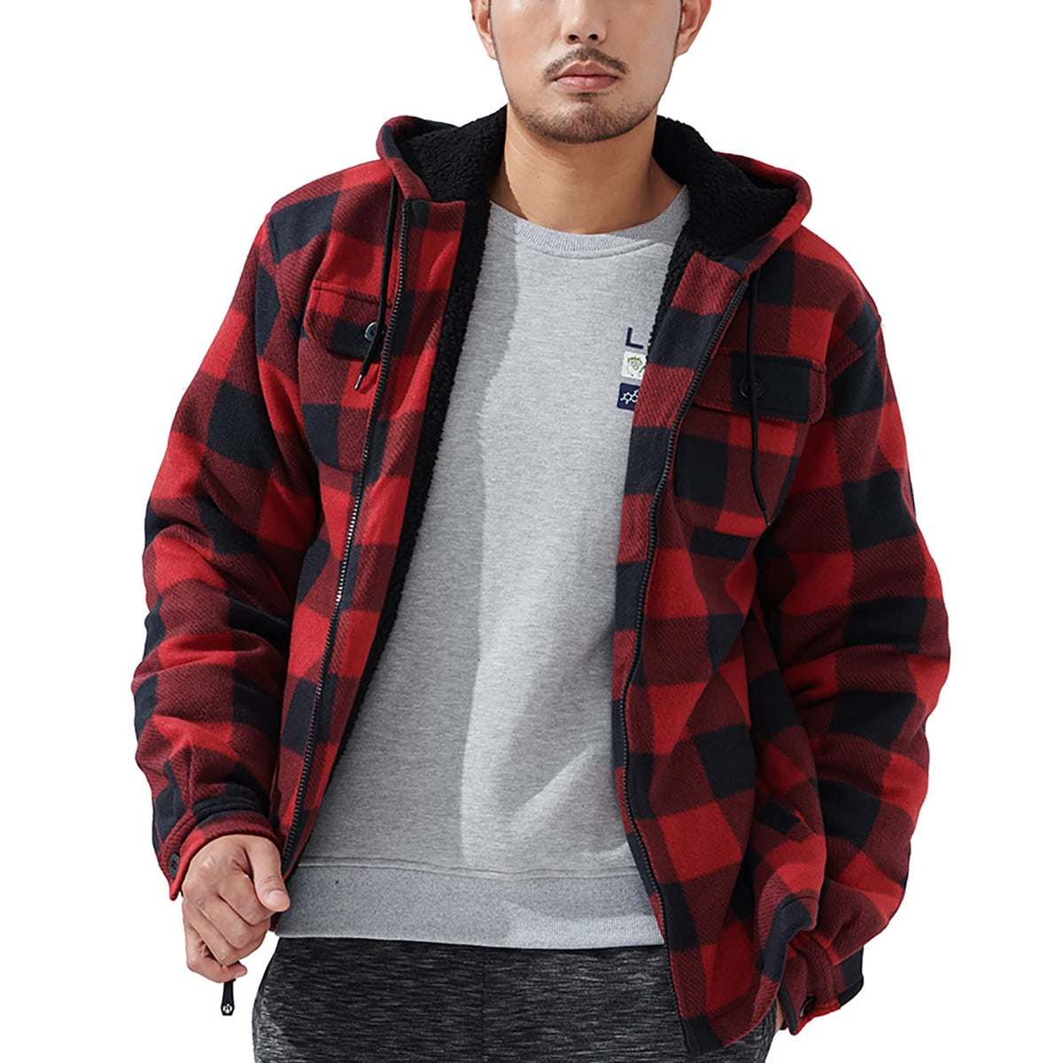 Gary Com Heavyweight Sherpa Hoodies for Men, Thick Fleece Lined Full Zip Up Winter Warm Sweatshirts Work Jackets