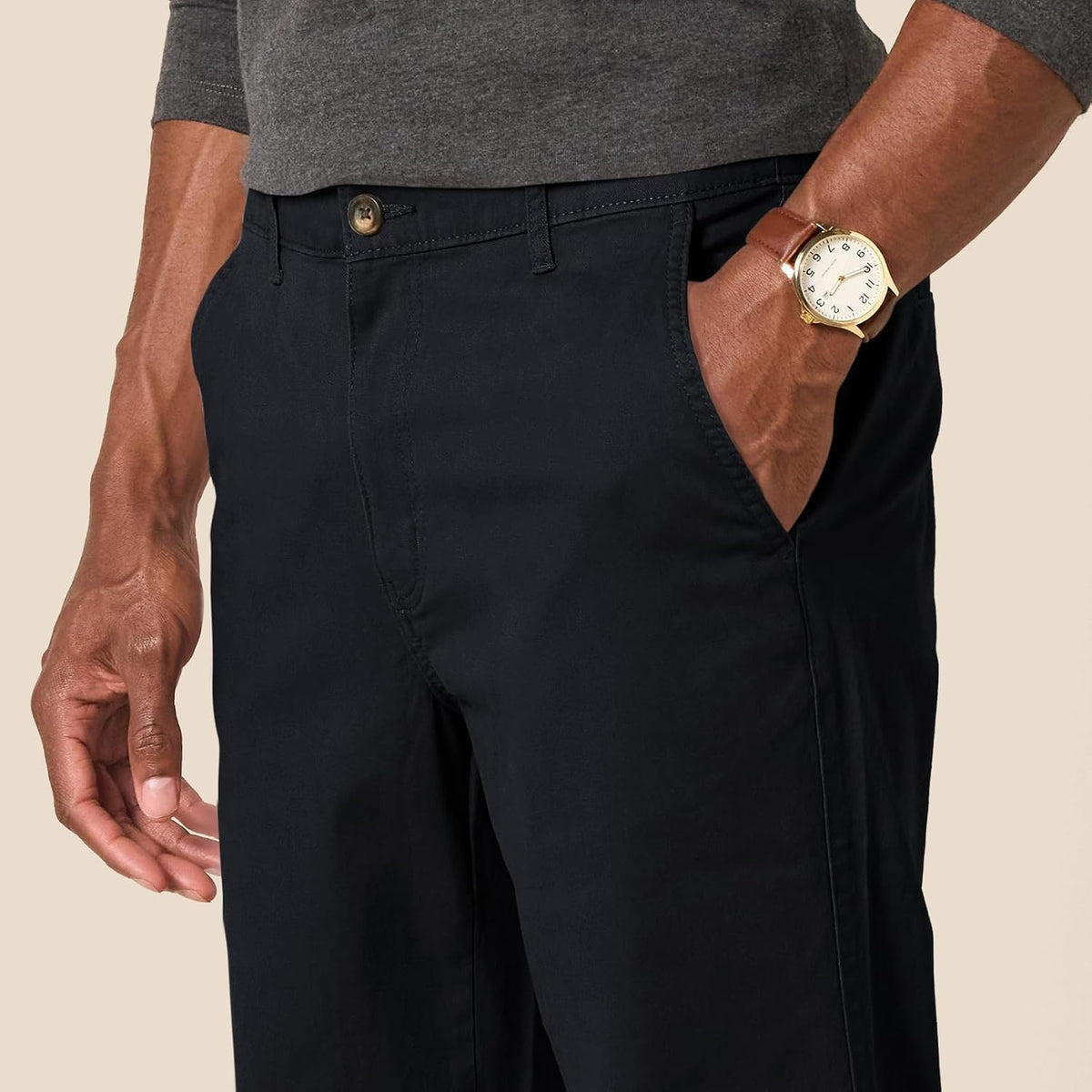 Amazon Essentials Men's Straight-Fit Chino Jogger Pants with Elastic Waist and Pockets