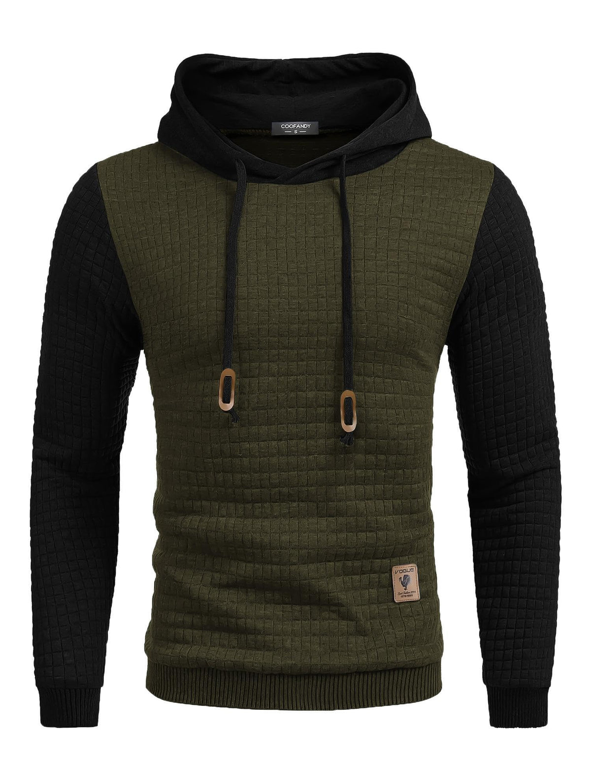COOFANDY Mens Hooded Sweatshirt Casual Long Sleeve Drawstring Waffle Knit Pullover Hoodies