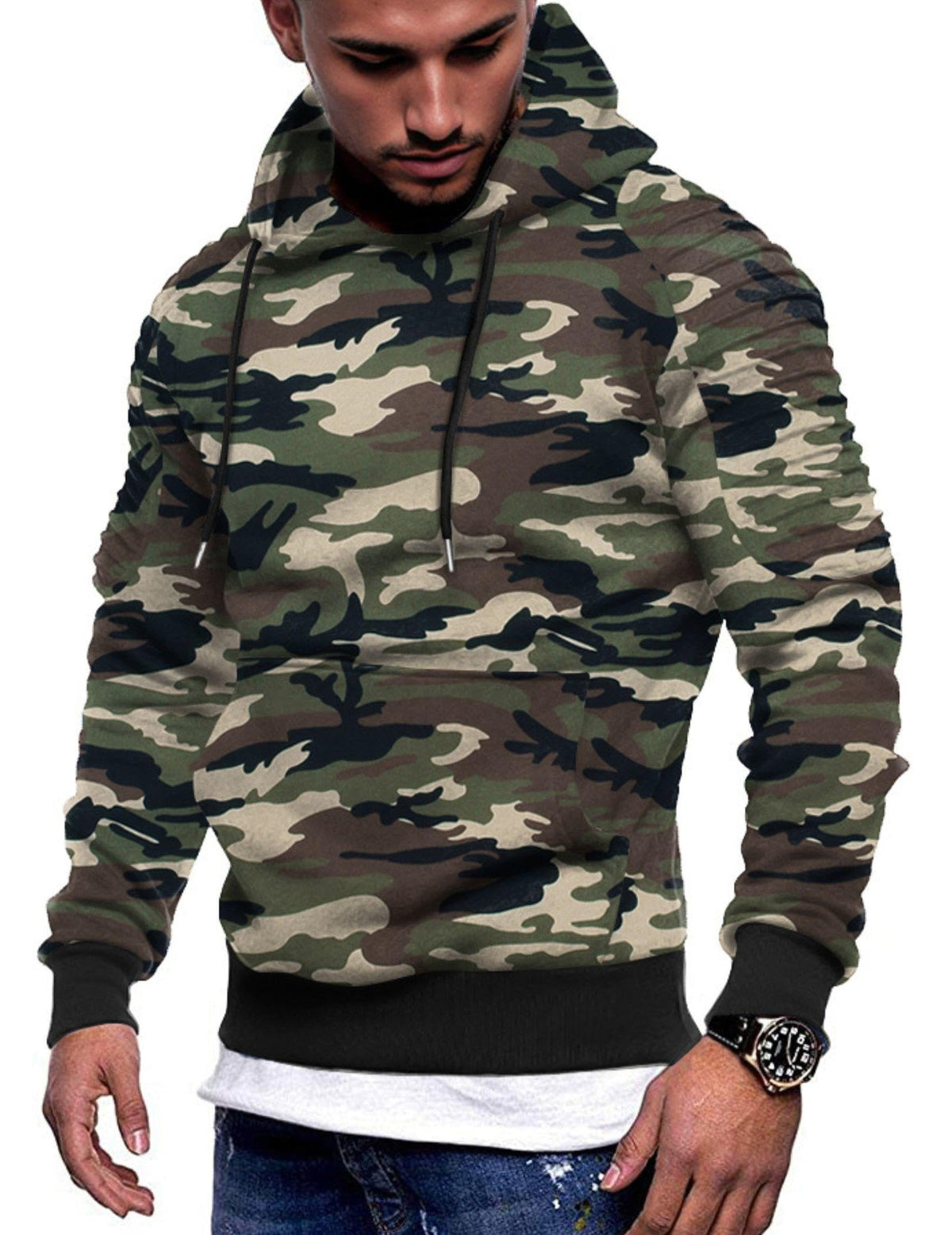 COOFANDY Men's Hoodie Casual Drawstring Athletic Hooded Pullover Sweatshirt